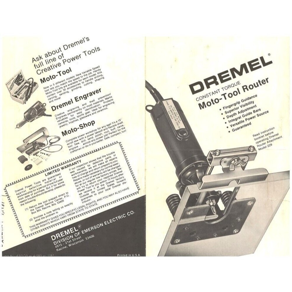 Dremel 229 Moto-Tool Router Routing Attachment Jig Guide - Picture 6 of 9